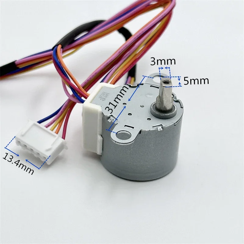 1PC 24BYJ48 4-Phase 5-Wire DC 5V Gear Stepper Reduction Stepping Motor Reduction Ratio 64:1 for Single Chip Microcomputer