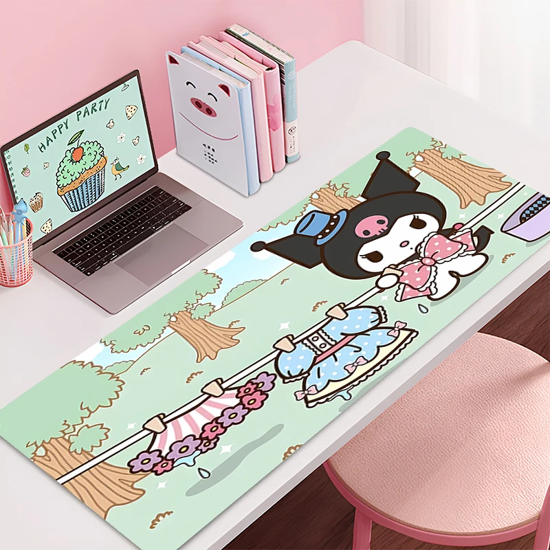 Grande Personalizado Gaming Mouse Pad, Tapete De Mesa, Teclado Do Jogo, Sanrio Coaster, Decoração Da Casa, Kawaii Estilo Menina, Kulomi Escritório