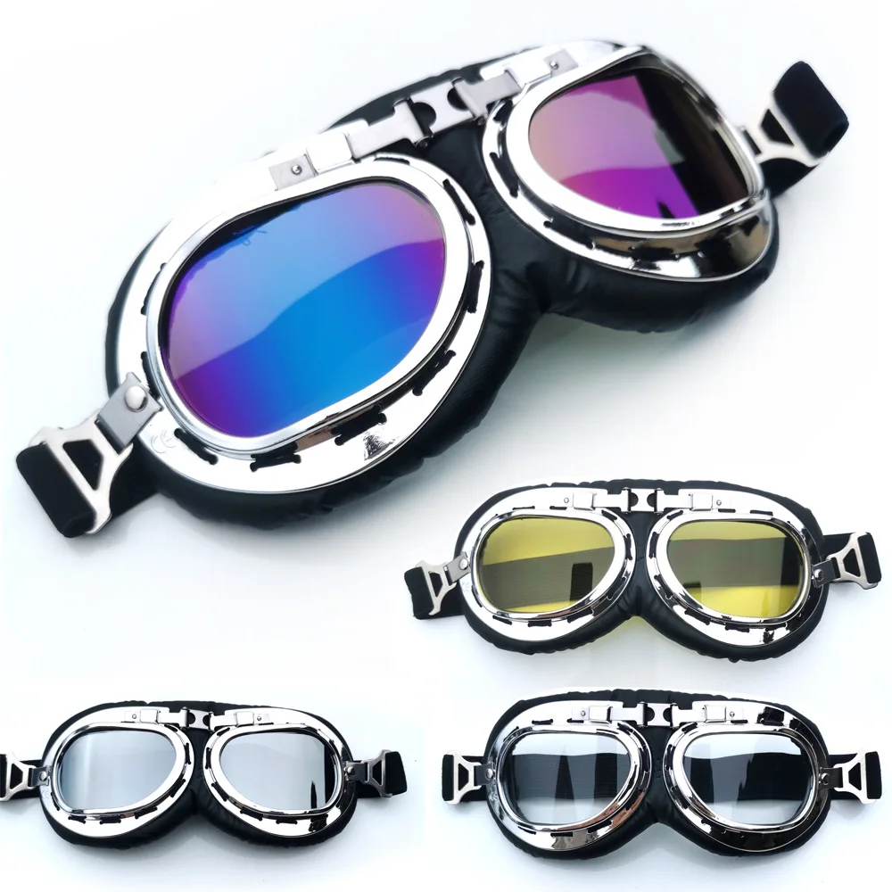 

Retro Motorcycle Goggles Vintage Dustproof Protective Gears for Snowboard Cruiser Scooter Motorcycle Protective Gear Glasses