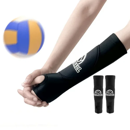 Imagen 1 del producto Brazalete de compresión transpirable para mujer, 1 par, baloncesto, voleibol, calentadores de brazos elásticos y transpirables, mangas protectoras