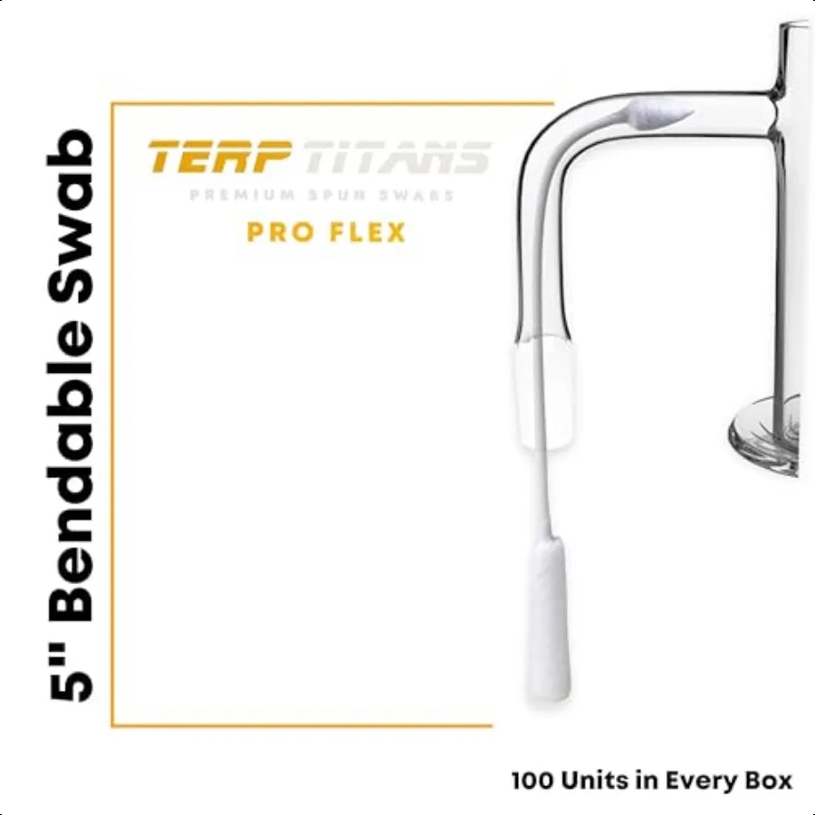 TerpTitans Pro Flex Hisopos de algodón flexibles de 5 pulgadas Paquete de 2 puntas de barril para una absorción máxima y puntas de punta fina para espacios apretados