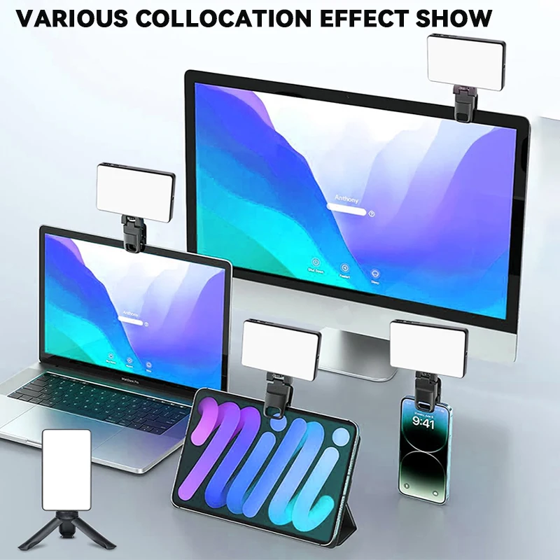 2500K-6500K RGB LED Camera Light Full Color Output Video Light Kit Dimmable Bi-Color Panel Light CRI 95+ Rechargeable 3100mAh ﻿