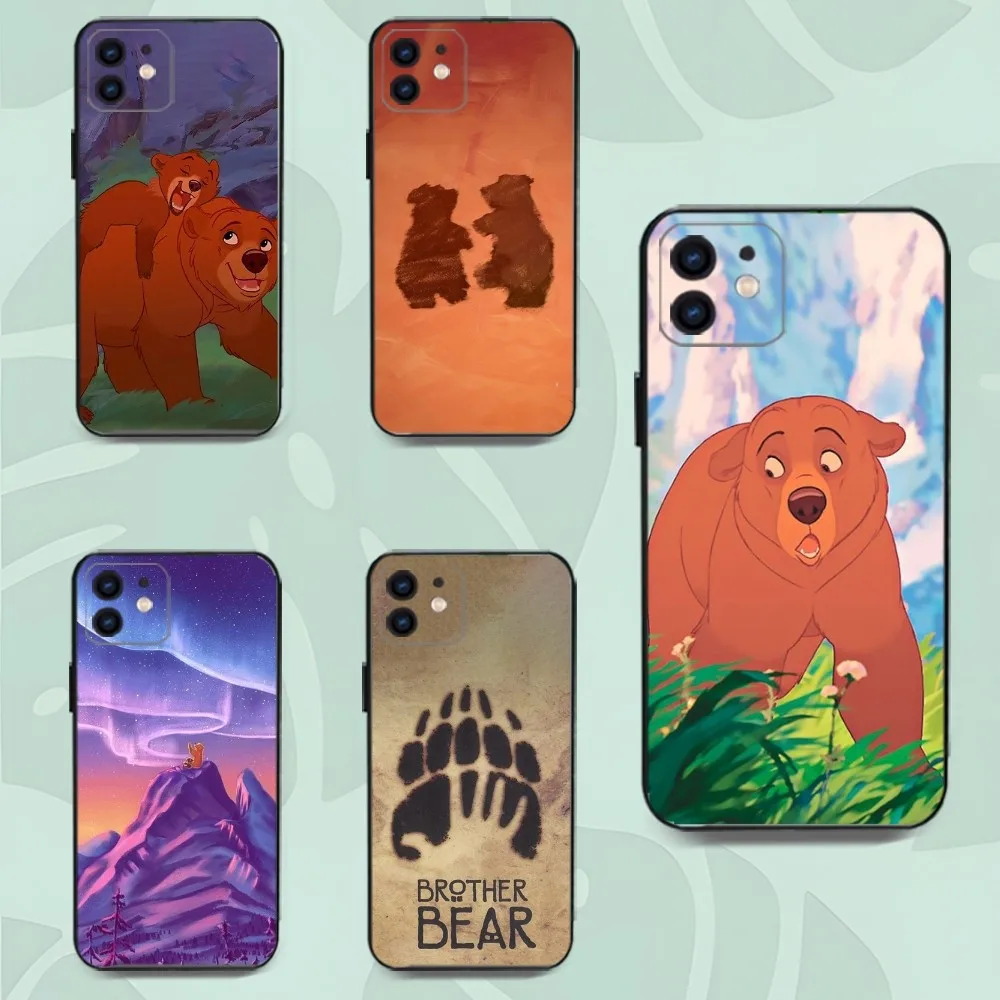 B-Brother Bear Phone Case For Iphone 15 11 13 14 Pro Max 7 8 Plus X Xr Xs Max Se2020 12mini Cover Case