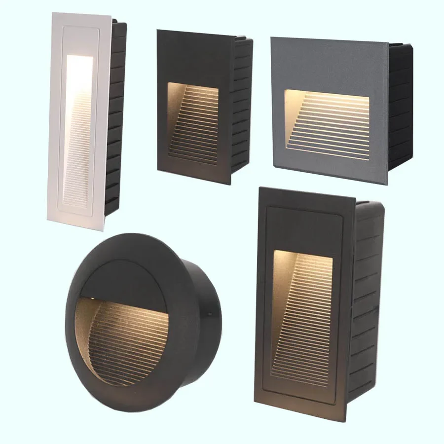 

Outdoor LED Wall lamp 3W 5W LED Stair Light Step Light Recessed ground Footlight outdoor Waterproof Staircase Wall Corner Light