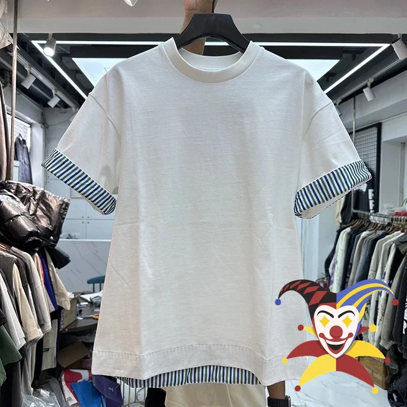 

Stripe Splicing T Shirt Men Women Summer Style Tee Top Oversize T-Shirt