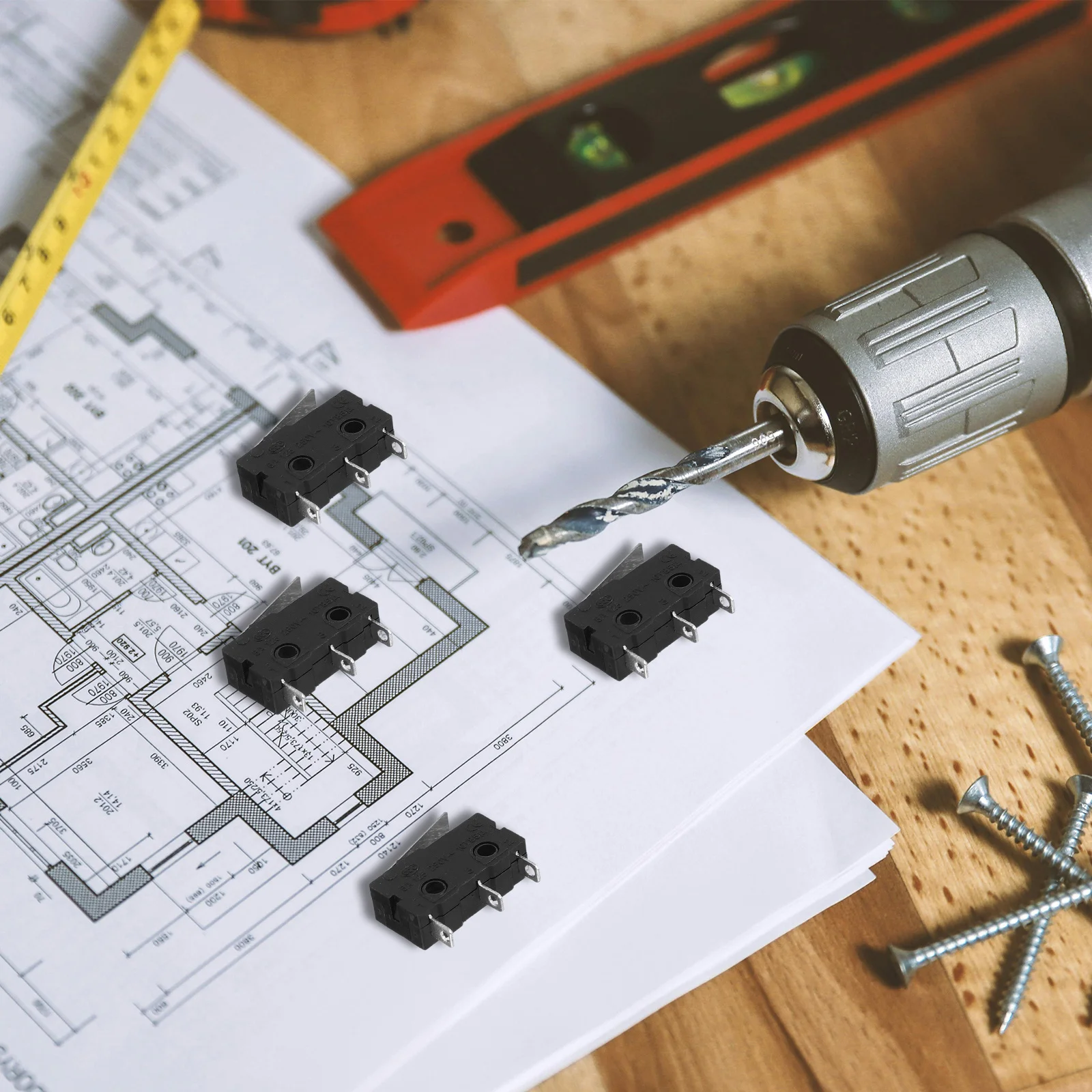 

12Pcs Micro Electric Switch 3 Long Hinge Lever Momentary Push Button Waterproof Limit Switch Black for Communication Equipment