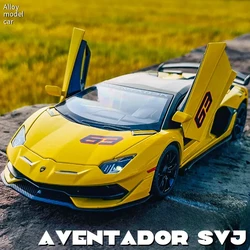 1:24 Lamborghini Aventador SVJ 63 Alloy Racing Car Diecasts Metal Toy Car Model Collection Sound And Light Childrens Gifts A551