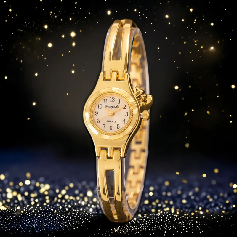 Golden Bracelet Watches for Women Small Dial Luxury Ladies Wristwatches Elegant Woman Quartz Watches Female Clock Reloj Mujer