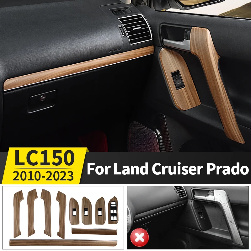 

Сменная крышка подлокотника с деревянной текстурой для Toyota Land Cruiser Prado150 Lc150 Fj150, обновленная модификация интерьера, дверная ручка