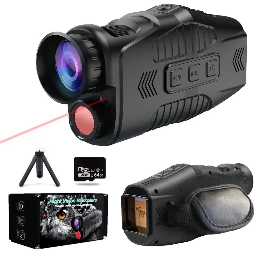 Single Tube Infrared Night Vision Device, Telescope, 300m Full Dark Range, Hunting, High-definition Video Shooting, 1080P