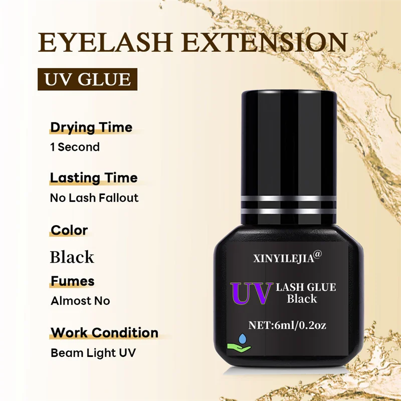 6ML UV Wimpern Kleber Für Wimpern Verlängerung Kleber Wasserdicht Langlebig 1S Schnell Trocknend Koreanische Lila Professionelle make-up-Tools – Detail 9