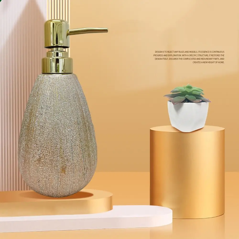 Przenośne butelki ceramiczne z pompką 400 ml, złote luksusowe butelki na płyn do dezynfekcji rąk, butelki na żel pod prysznic, nordyckie butelki na balsam, kosmetyki.
