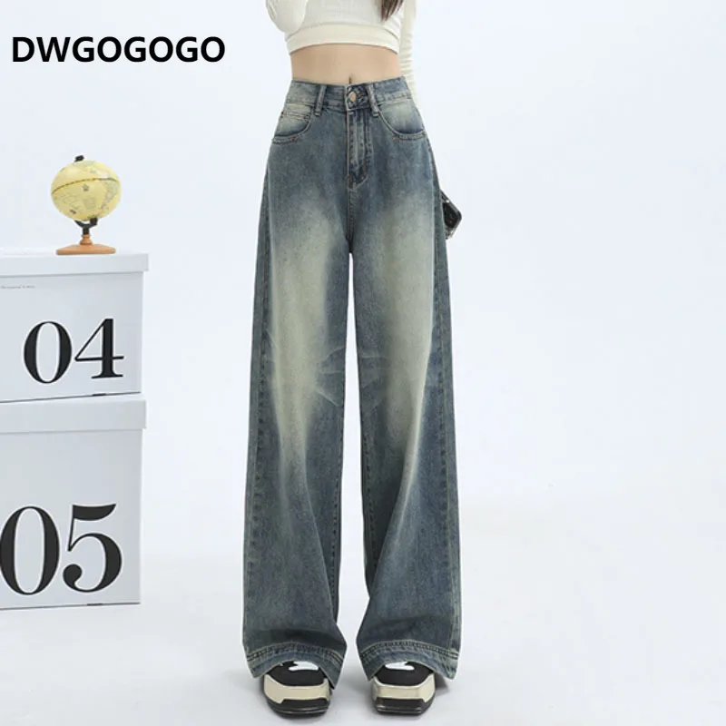 

Y2K Retro Jeans for Women 2023 Wide Leg Trouser Streetwear Chic Vntage Denim Pants