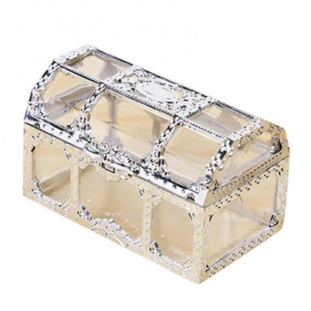 Transparent Candy Jewelry Display Box Vintage Treasure Chest Storage Box for Wedding Party Birthday