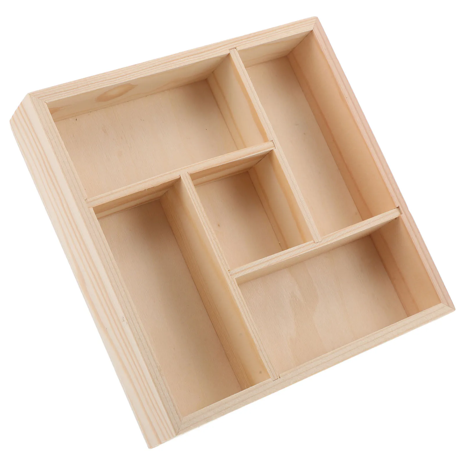 

Wood Jewelry Tray Sectioned Organizer Natural Wooden Display Box Ring Earrings Holder Jewelry Storage Case Vanity Office