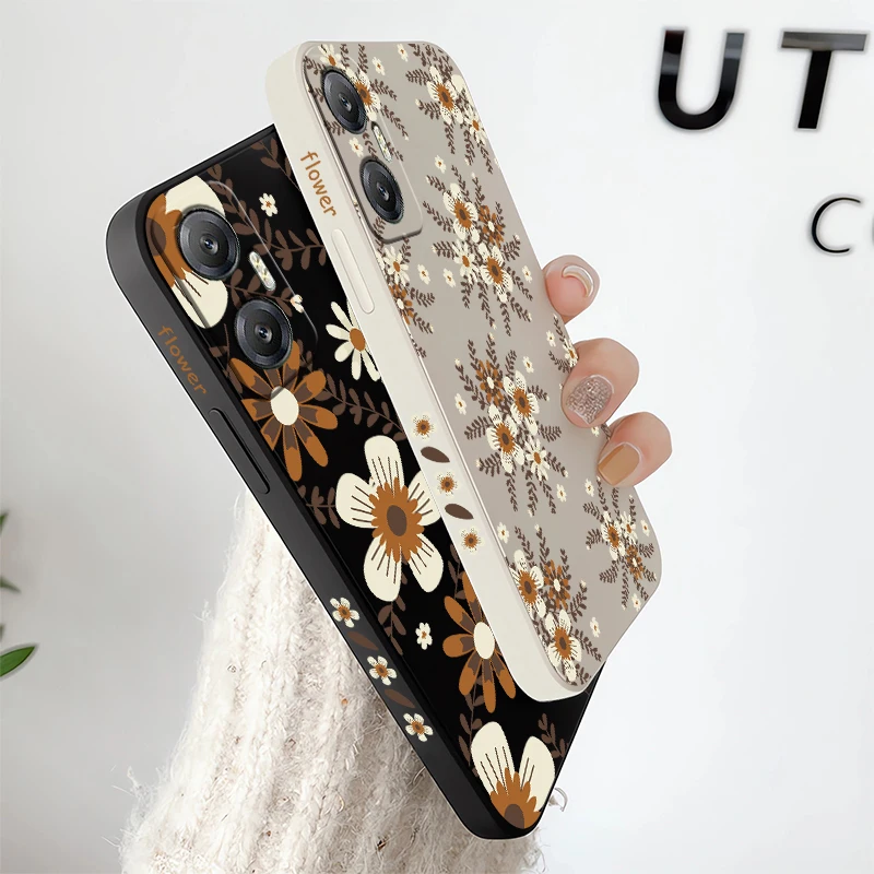 Чехол для телефона Infinix Hot 30i 40i 20S 12 Play 50 Pro Plus 12i 11 NFC Note 30 50, силиконовый мягкий чехол из ТПУ с матовым цветочным узором