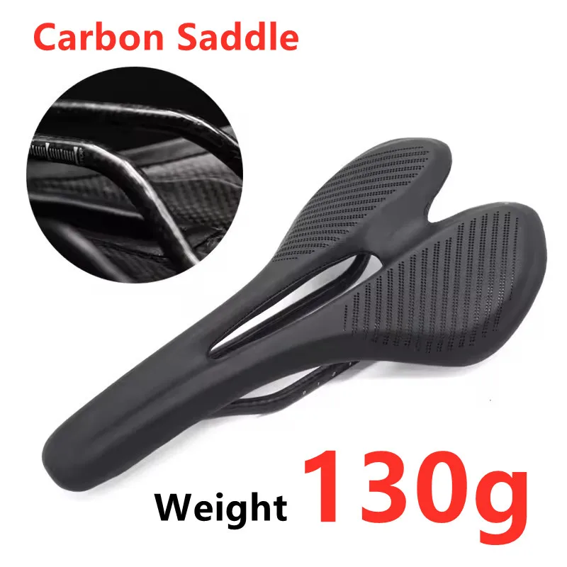 

Super Light Carbon Bicycle saddle MTB Road T800 Carbon Fiber Bike Seat Comfortable Leather EVA Cycling Racing Cushions 270x143mm