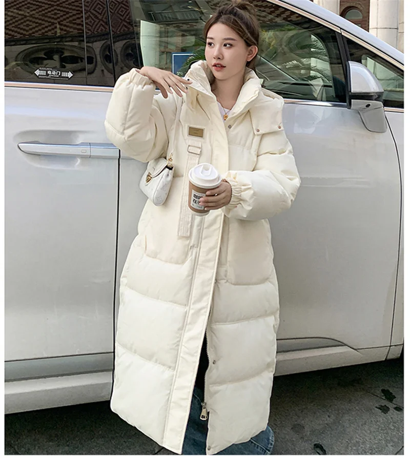 куртка зимняя женская Winter Thicken Warm Women Parkas Outwears Hooded Coat Women Long Down Cotton Jacket Loose Cotton Coat