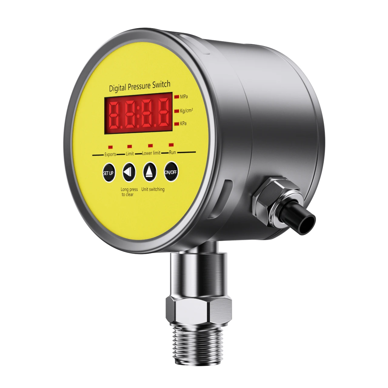 1-Relay Digital Pressure Gauge 0.1Mpa 25Mpa 100mm Dial Relay Signal Output DC24V Pressure Switch G1/4 Pressure Controller