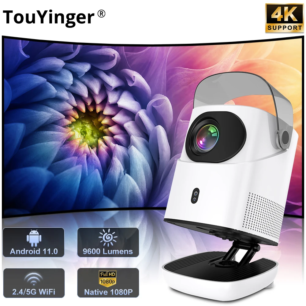 Мини-светодиодный проектор Touyinger H6 Mars Pro с подставкой Full HD 1080P 1500ANSI, Android, 32 ГБ Smart TV, домашний кинотеатр Мини-светодиодный проектор Touyinger H6 Mars Pro с подставкой Full HD 1080P 1500ANSI, Android, 32 ГБ Smart TV, домашний кинотеатр