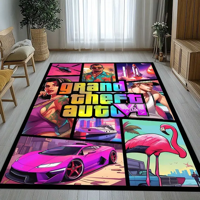 Game G-GTA San Andreas Soft Non-Slip Large Area Rug for Living Room,Bedroom Playroom Carpet Mat for Sofa,Home Decor Gift