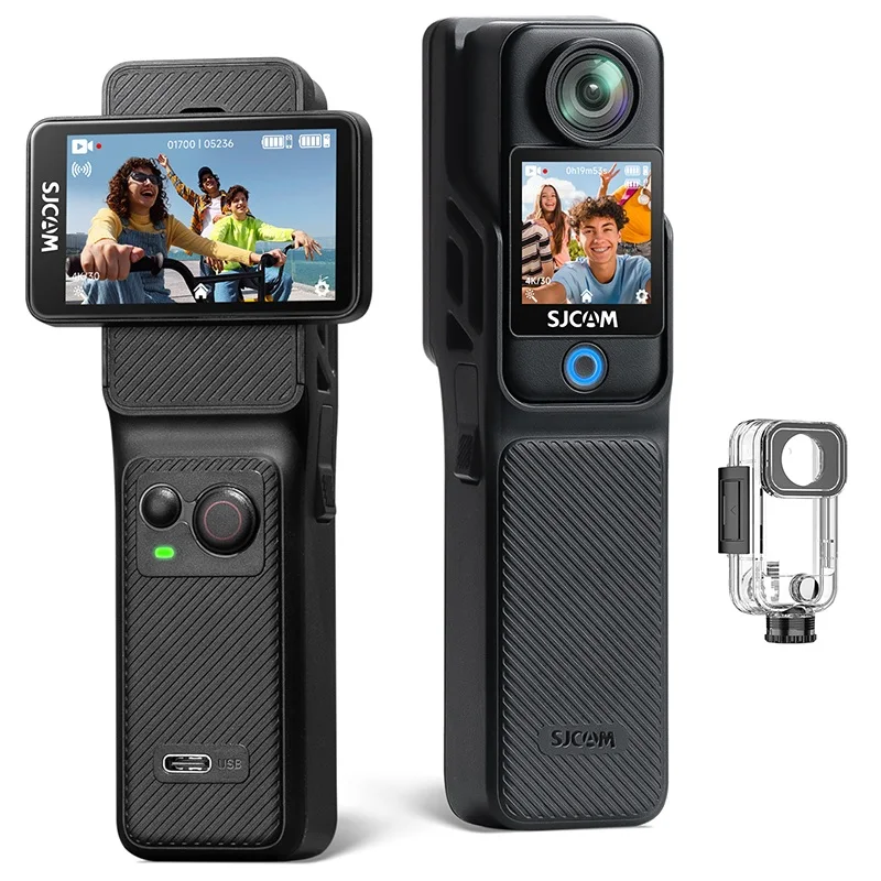 SJCAM C400 액션 카메라 핸드헬드 안정화 야간 투시 브이로그 야외 라이브 스트리밍 자전거 마운트 대시캠