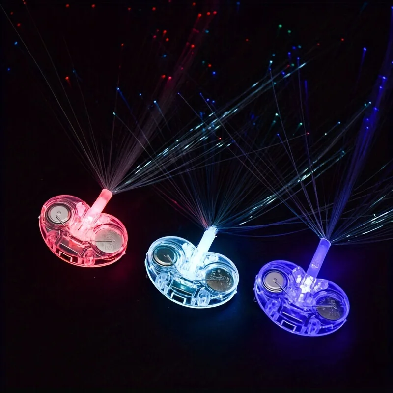 10 قطع من ضفائر الفراشة الملونة بإضاءة LED، الضفائر المتوهجة، مشابك شعر مجدول من الألياف اللامعة، الضفائر اللامعة، فساتين عصرية #5