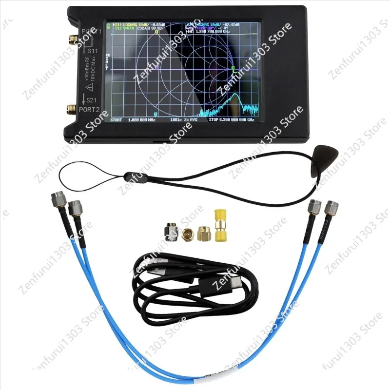 New 50KHz-6.3GHz 4Inch Touch Screen Vector Network Analyzer HF UHF Antenna Analyzer Update Of