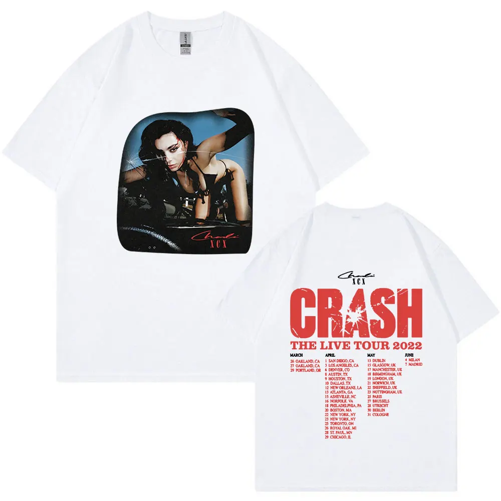 Charli Xcx Crash The Live Tour T Shirt Men Women Clothing Fashion Harajuku T-shirt 100% Cotton Casual Loose T-shirts Streetwear