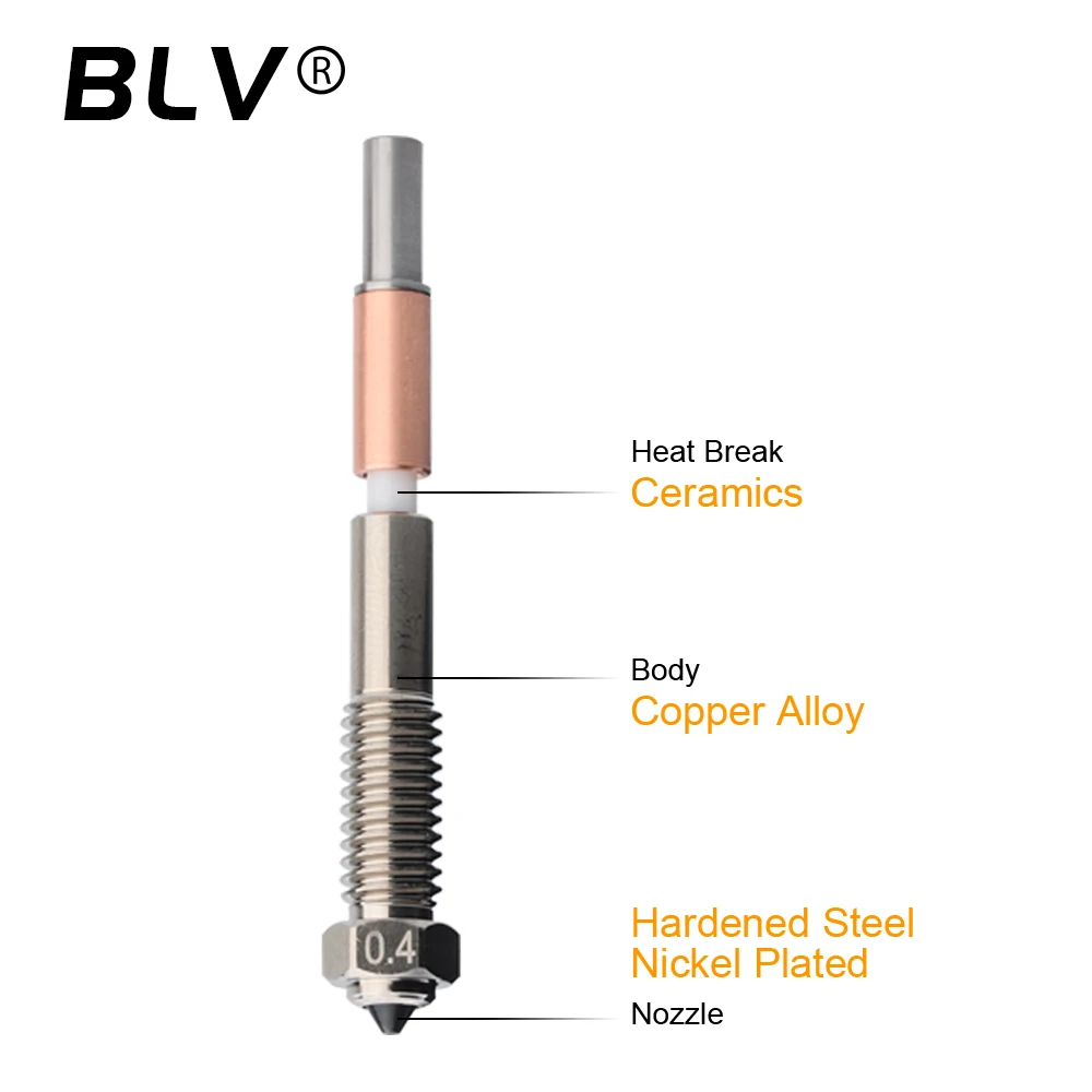 BLV® QIDI Plus4 Bimetal nozzle Ceramic insulation integration for quick removal and very easy replacement