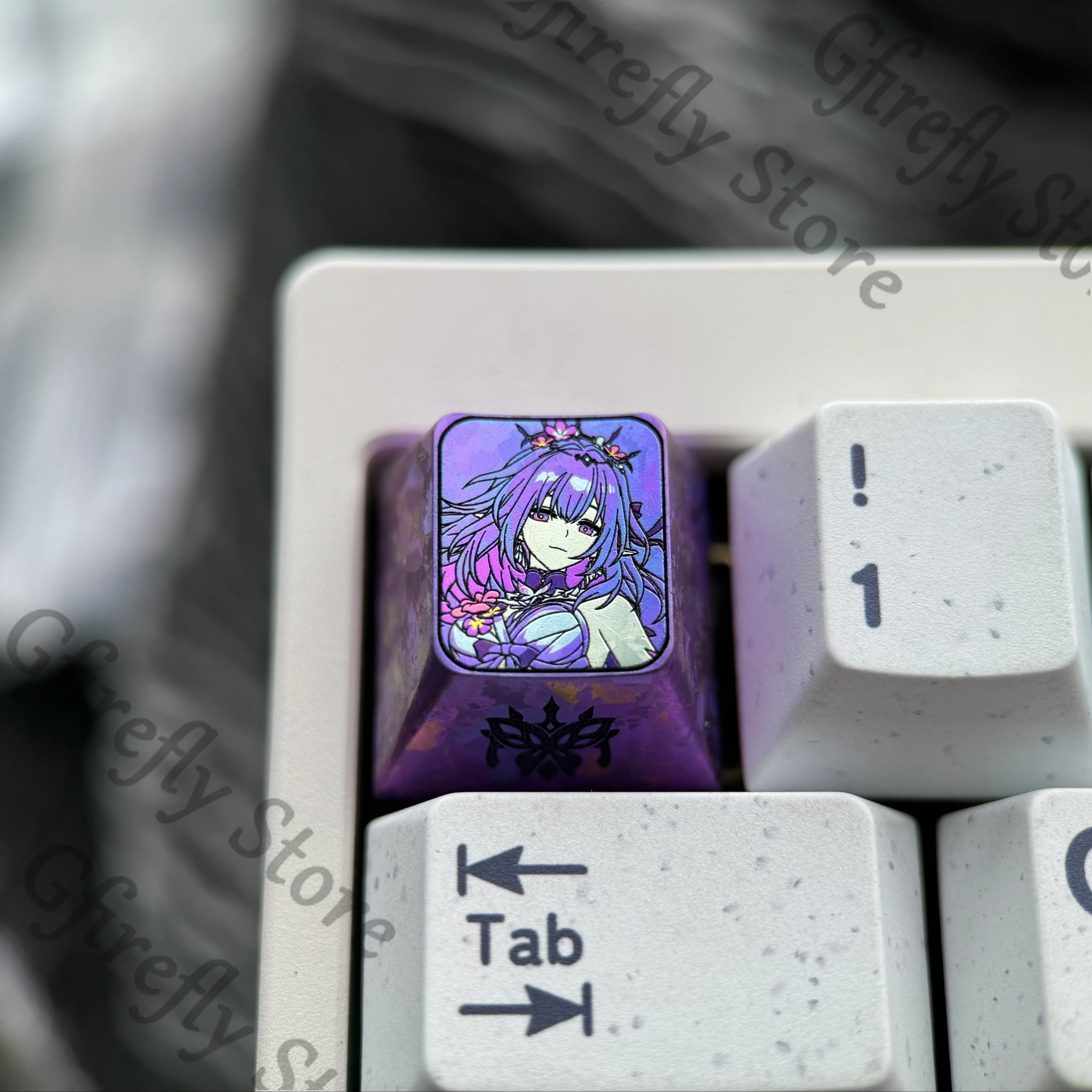 

Honkai: Star Rail Castorice Cosplay Color Titanium Alloy Metal Keycaps Computer ESC Kforce Keyboard Cap Ornaments Mascot Xmas