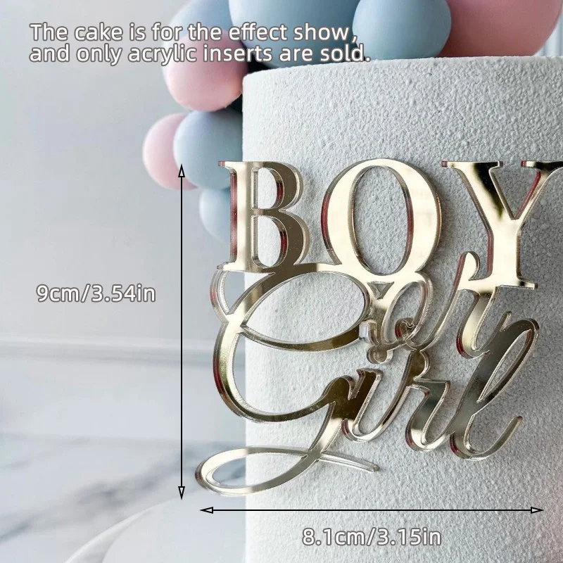Oh Baby-Acryl-Kuchenaufsatz, alles Gute zum Geburtstag, Partydekoration, Junge oder Mädchen, Geschlecht offenbaren, Dessert-Dekor 1 Stück/3 Stück/5 Stück – Detail 16