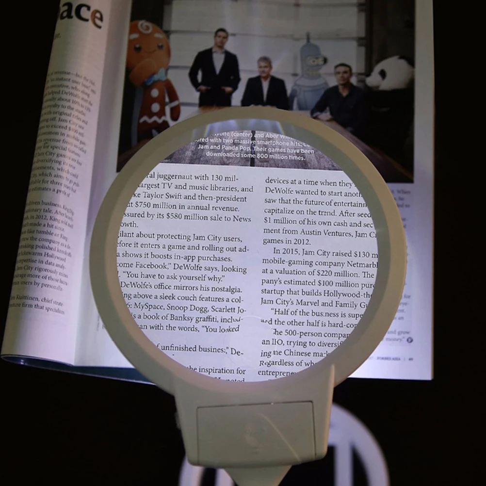 

High Grade LED Magnifying Lamp Foldable Handheld Desktop Tattoo Manicure Reading Craft Jewelry Sewing White Stand Family Decor