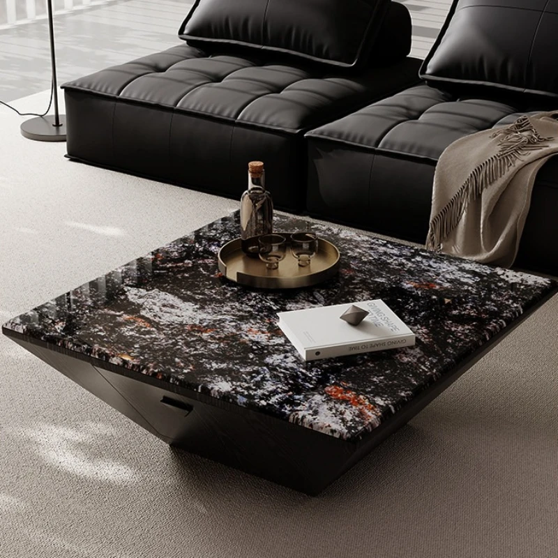 

Italian light luxury coffee table square black high-end interior coffee table living room mesa de centro de sala home furniture