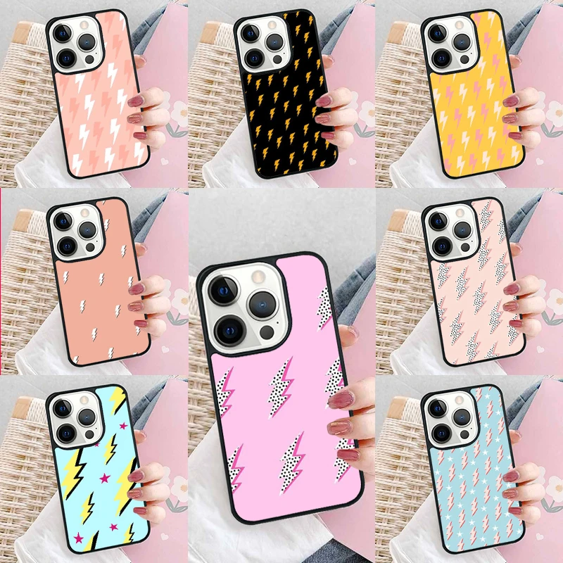 Lightning Bolt Phone Case Cover for iPhone 16 Promax 15 Pro 13 14 Plus 11 12 Mini XR XS MAX Coque