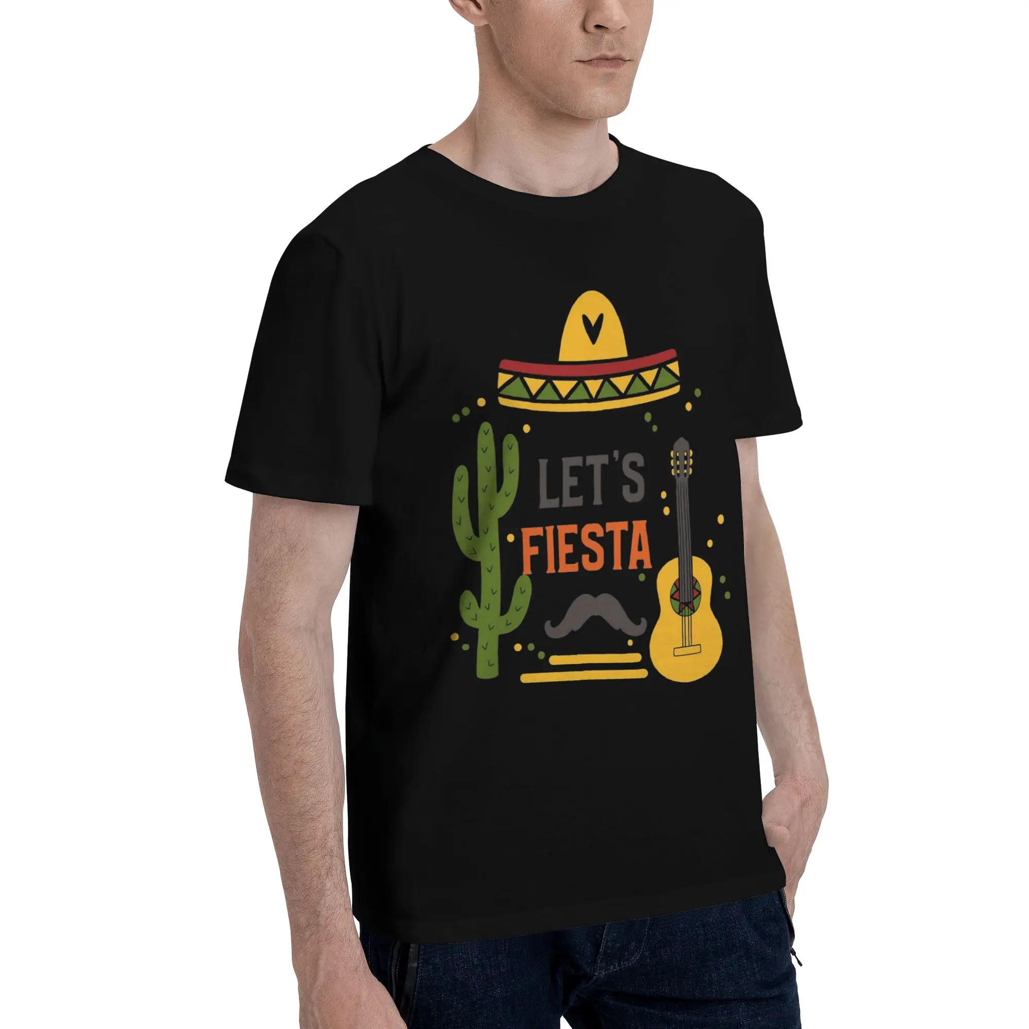 Let's Fiesta Cinco De Mayo  Tee Shirt for Men Women Gift Idea T Shirts  100% Cotton Clothing