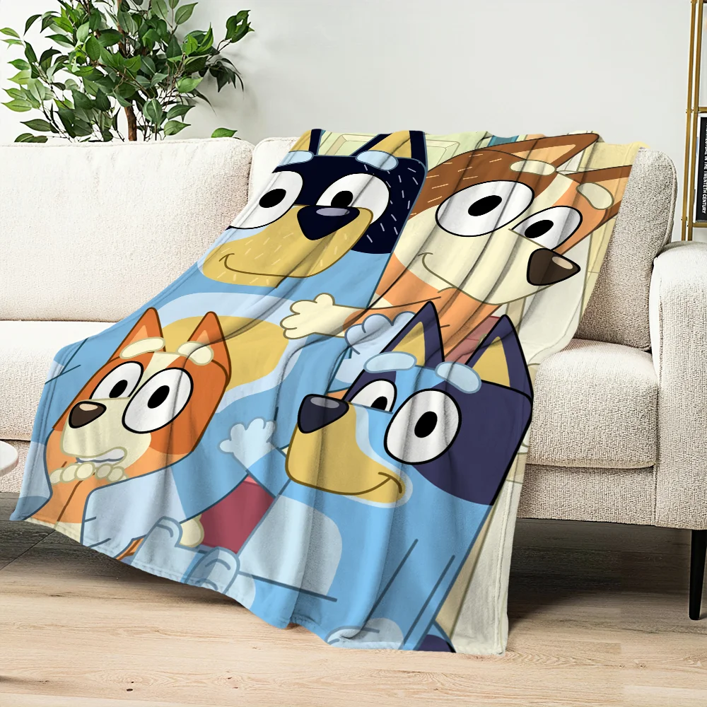 Cartoon Cute B-Bluey-S Dog Blanket Skin friendly comfort warm soft plush blanket suitable sofa living room office bedroom