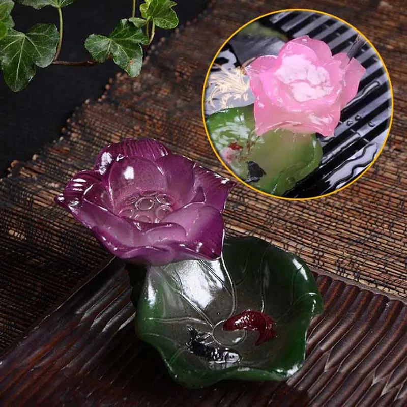 Dehua Color-changing Resin Lotus  Tea Pet  Decoration