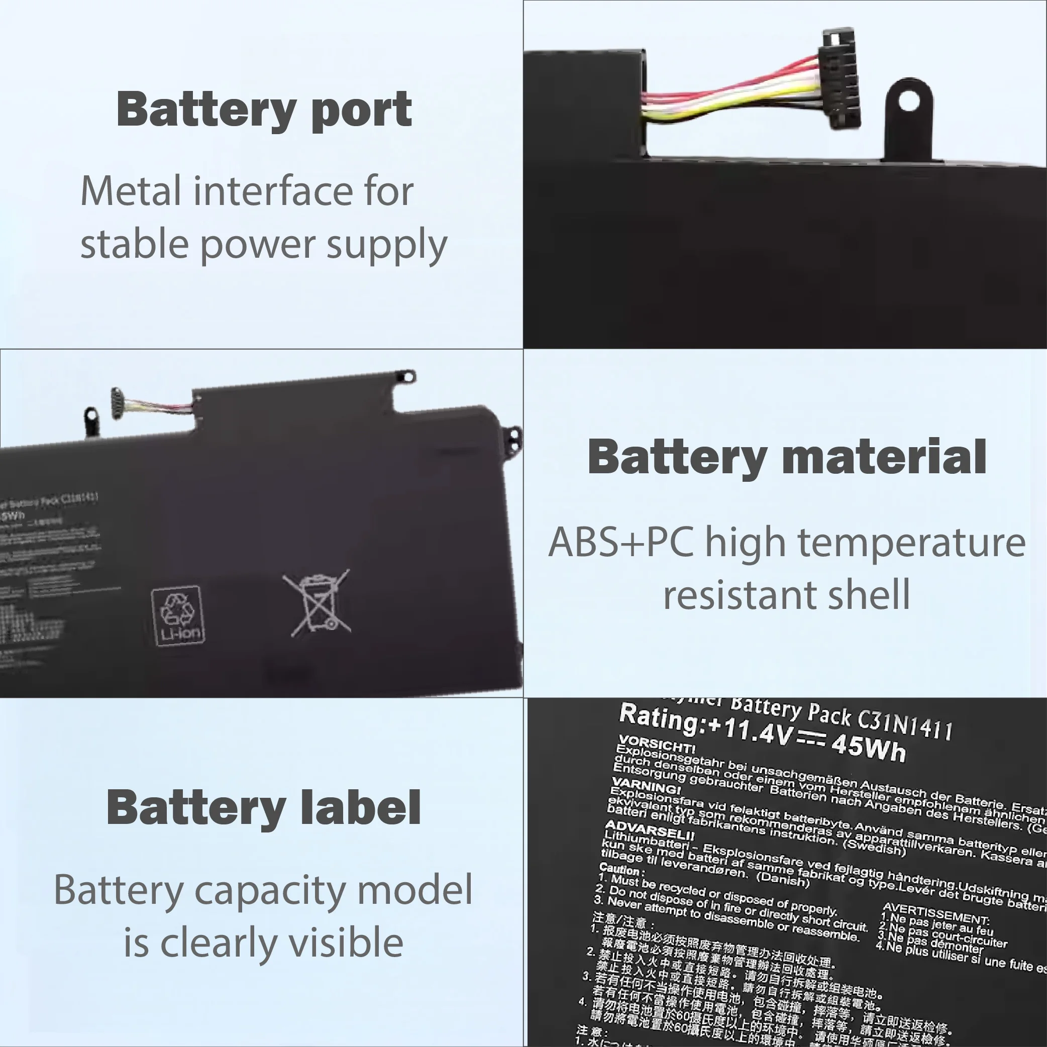 C31N1411 11.4V Laptop Battery for ASUS ZenBook UX305F UX305C UX305CA UX305FA-USM1 U305FA5Y10 U305UA UX305CA-EHM1 FC167T