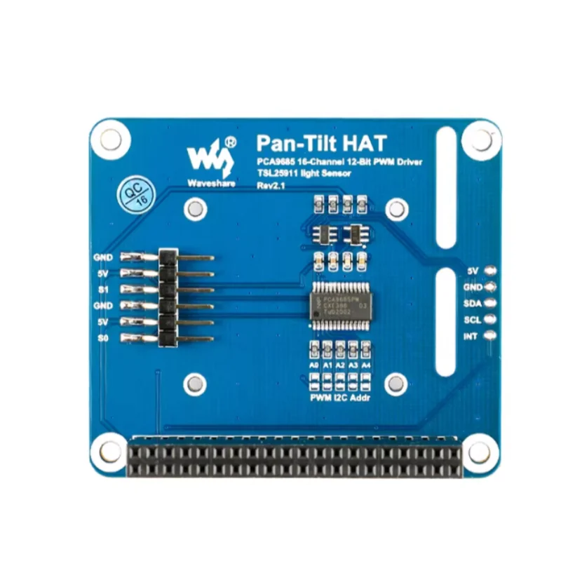 1pcs Raspberry Pi two-degree-of-freedom gimbal expansion board with onboard PCA9685/TSL2581 ambient light sensor module