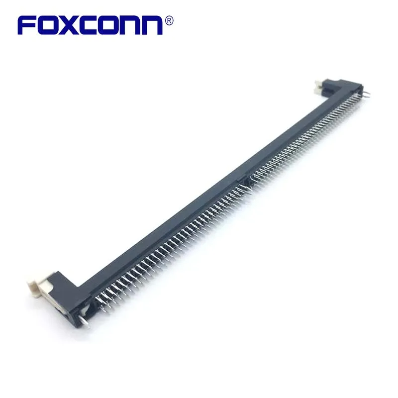 Foxconn-DDR4 Memory Slot, AH08813-A9B1G-4F Vertical, Orelha Preto e Branco, 288Pin