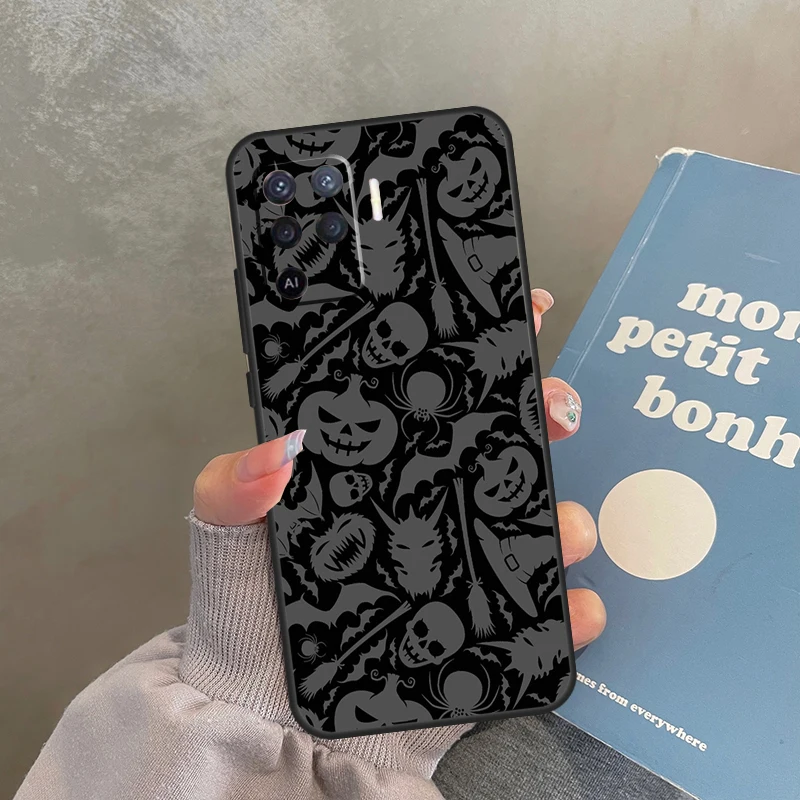 Gothic Halloween Phone Case For OPPO A17 A15 A78 A98 A54 A74 A94 A77 A52 A72 A5 A9 A53 A54s A57s A16 A76 A96