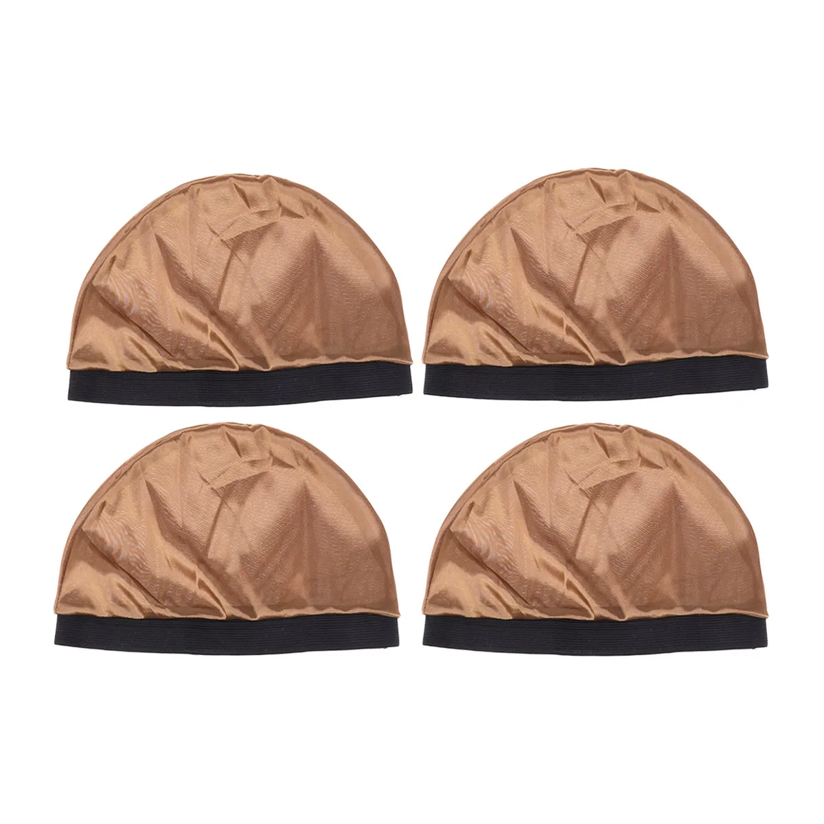 4 pcs Wide Side Chemotherapy Sleeping Cap Imitation Silk Elastic Big Size Soft Durable Hair Loss Care Bonnet For Women Salon