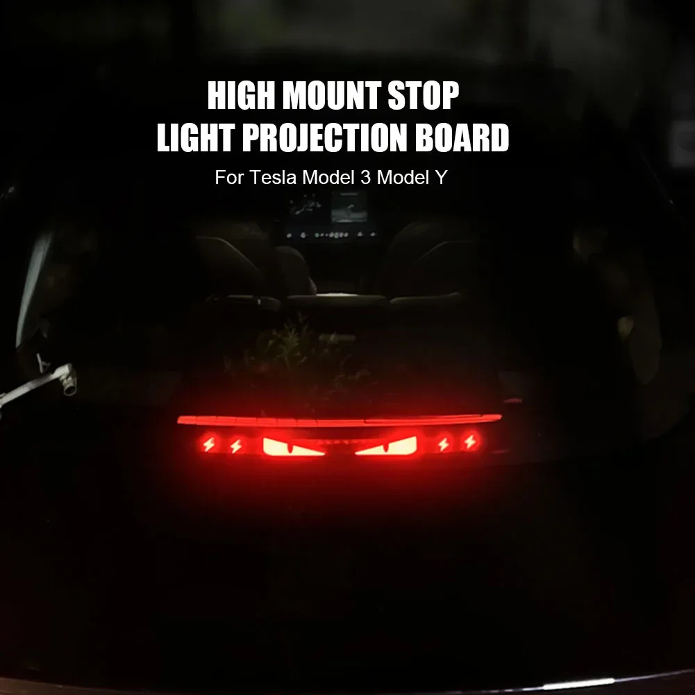 Taillight Sticker for Tesla Model 3 Y High Mounted Brake Light Projection Board Decoration Sticker Car Exterior Accessories 2023