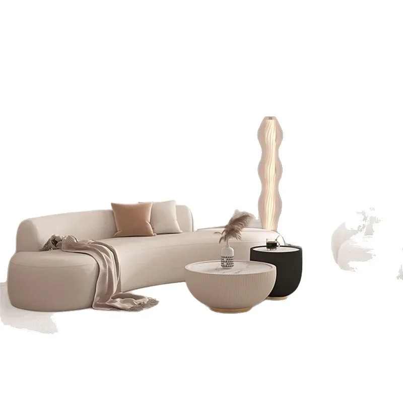 Living room sofa small apartment household multi-person curved beauty salon reception