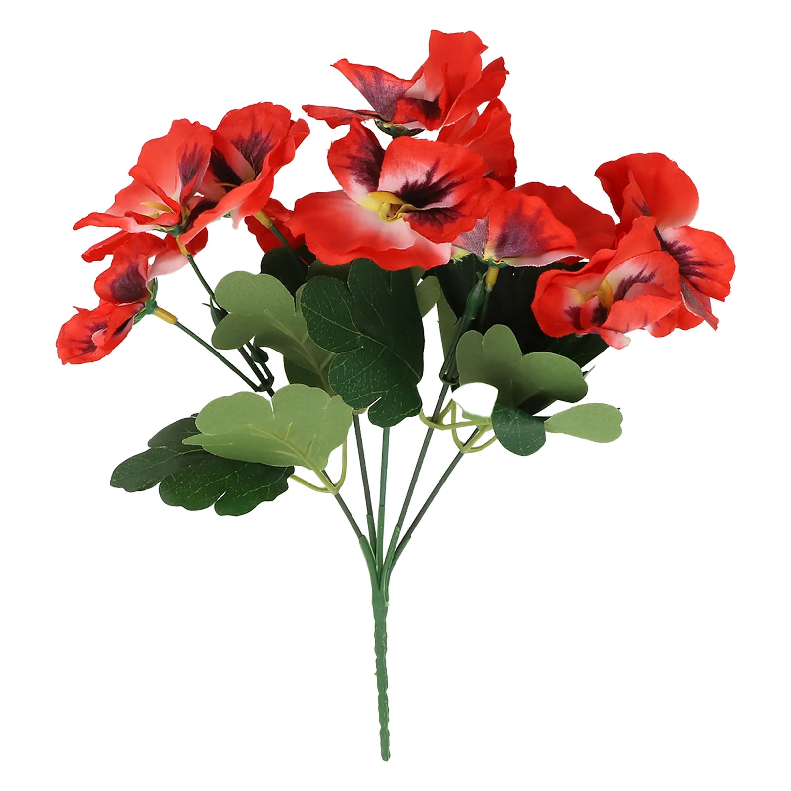 Colorful For Wedding Party Decoration Pansy Fake Flower Bouquet 10 Heads 26cm Artificial Pvc Red/Orange/Purple