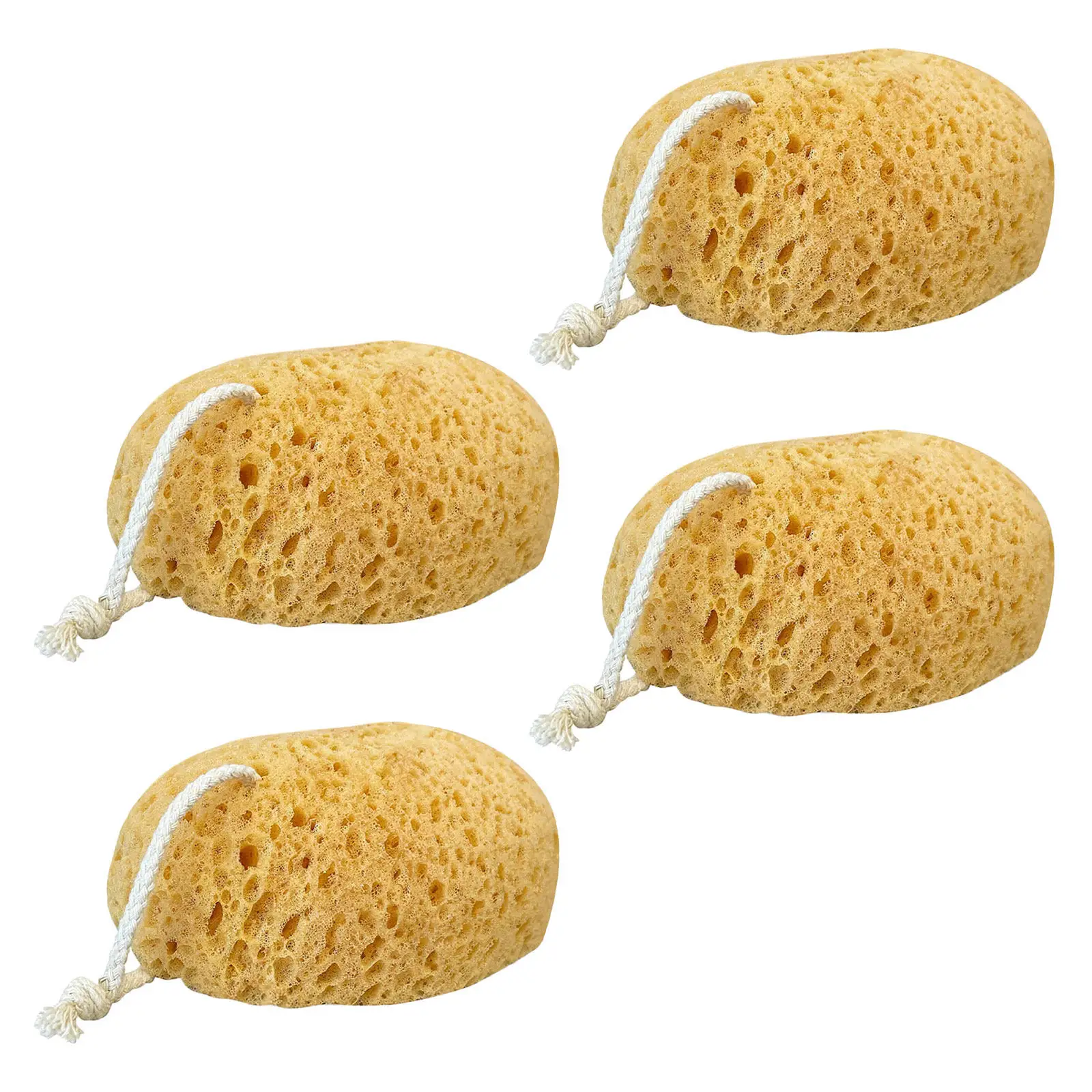 4Pcs Honeycomb Exfoliating Bath Sponge Gentle Body Scrubber Reusable Sponge for Smooth Revitalized Skin Texture