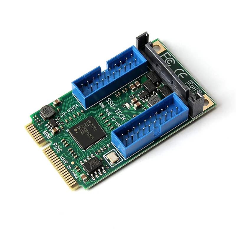 

Адаптер Mini PCI Express USB 3.0 Mini PCI-E к USB 4-портовый адаптер Карта расширения Mini Pcie USB3.0 Конвертер