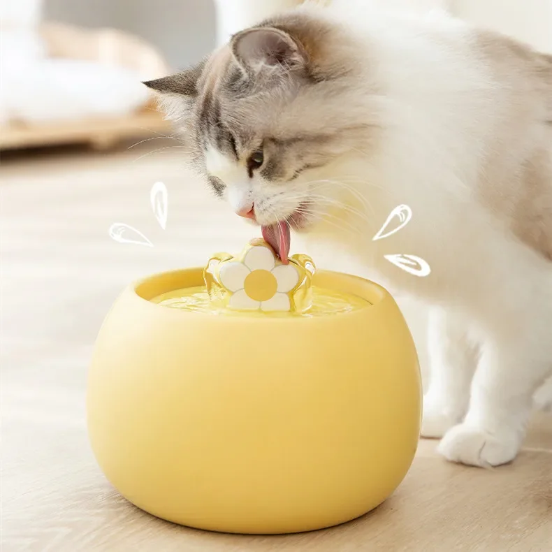 Ceramic Water Fountain For Cat Dog Drinking Bowl Pet Water Dispenser Auto Cat Drinker Indoor Decor,Electronic Pet Fountain Mute