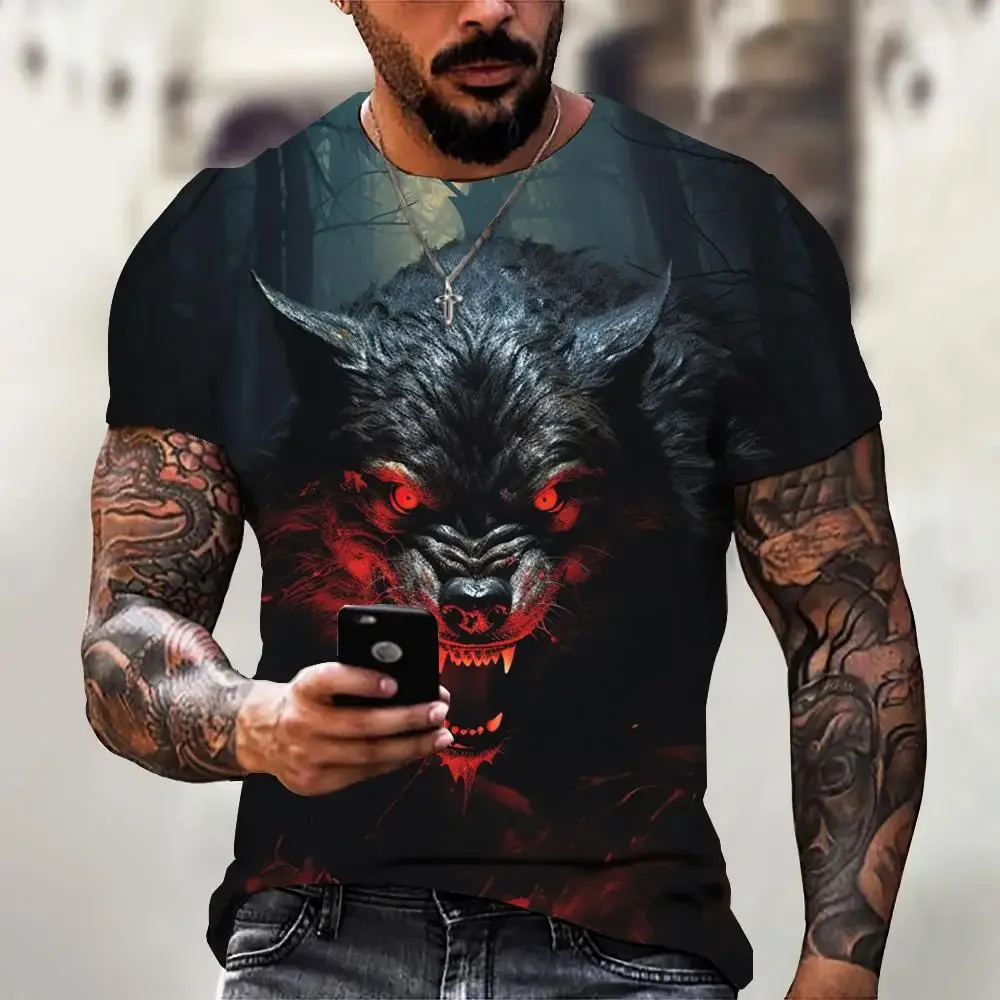 Wolf T-Shirt 3d Digital Animal Print Graphic camisa hombre Causal Tees Short Sleeves Comfortable Pullover Tops Men\'s Clothing